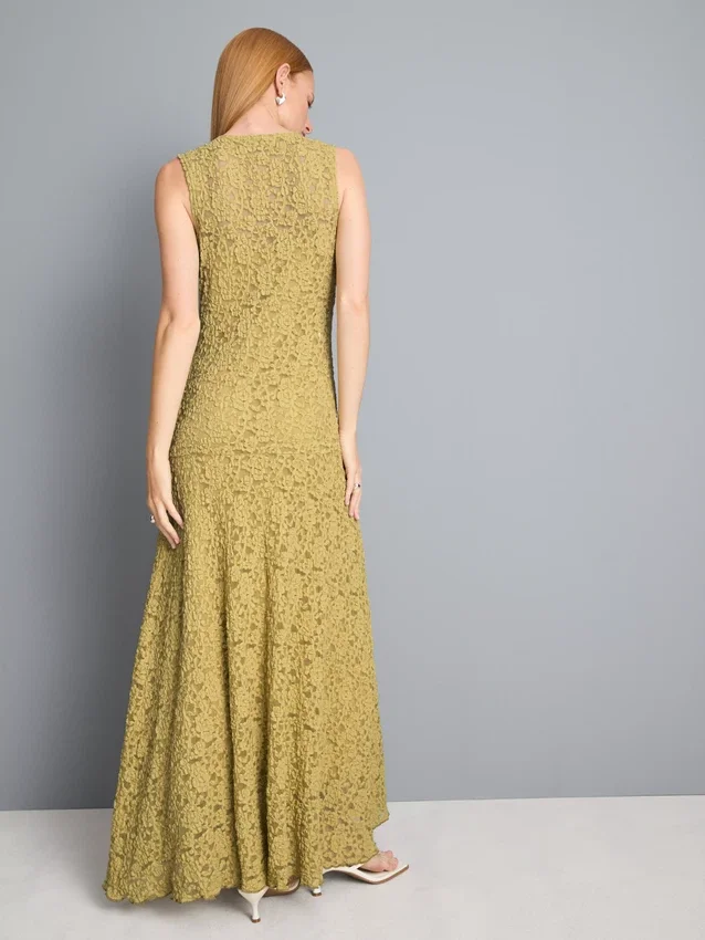 Stretch lace maxi dress