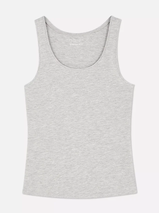 Stretch scoop neck tank