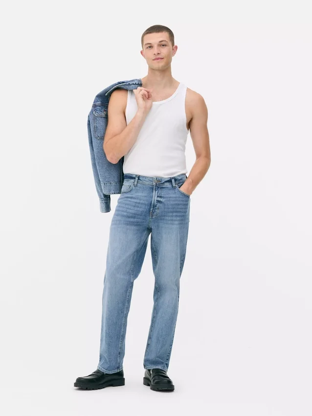 Stretch straight leg jeans