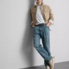 Stretch straight leg jeans