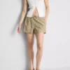 Stripe high-waisted oxford shorts
