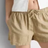 Stripe high-waisted oxford shorts