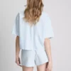 Stripe high-waisted oxford shorts