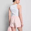 Stripe high-waisted oxford shorts