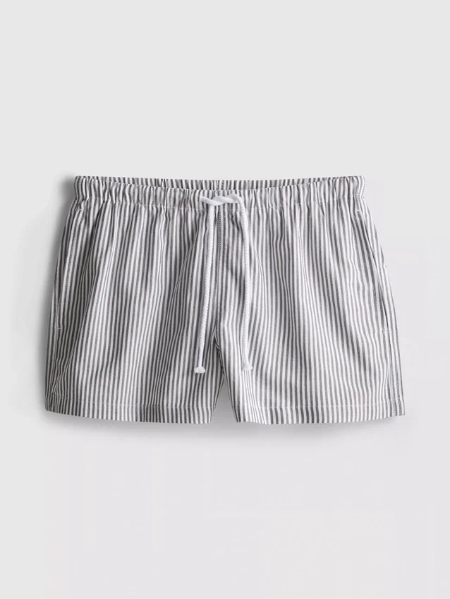 Stripe high-waisted oxford shorts