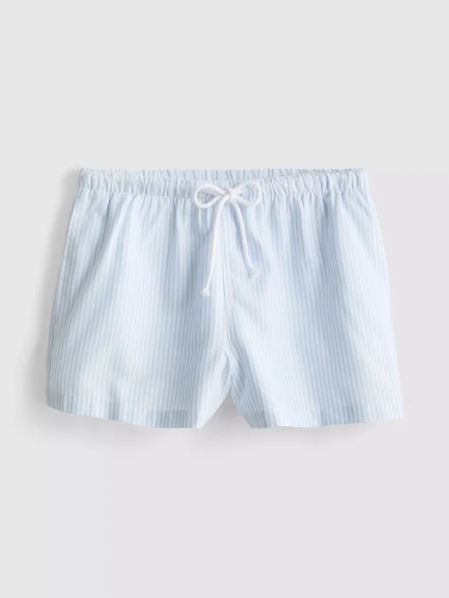Stripe high-waisted oxford shorts