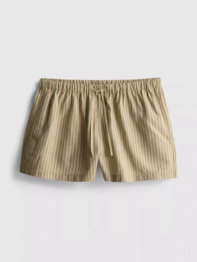 Stripe high-waisted oxford shorts