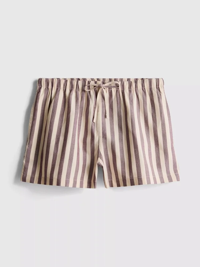 Stripe high-waisted oxford shorts