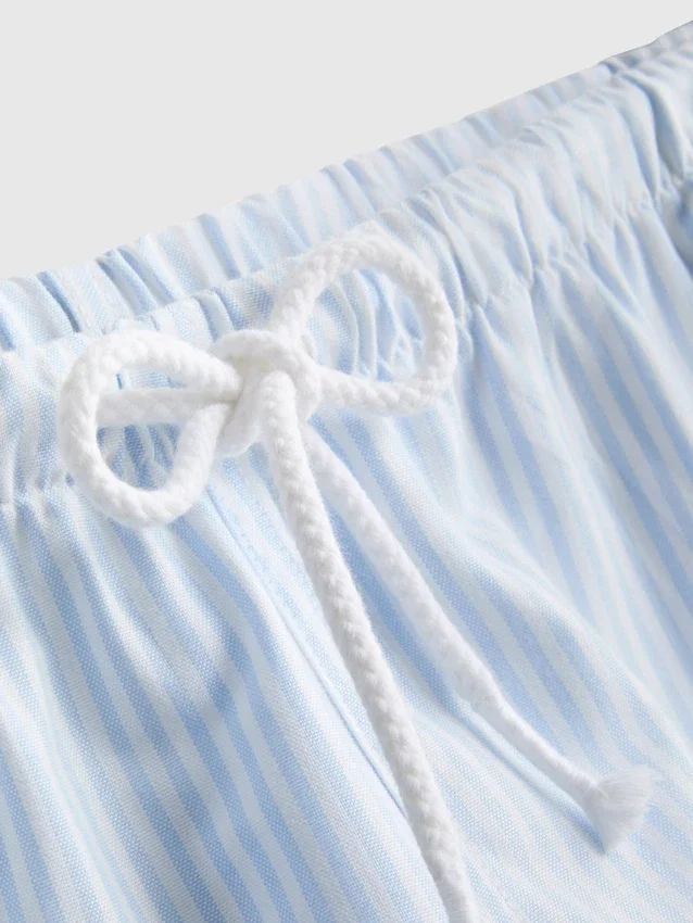 Stripe high-waisted oxford shorts