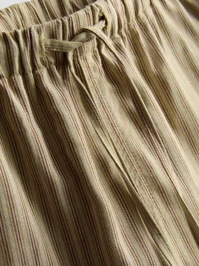 Stripe high-waisted oxford shorts