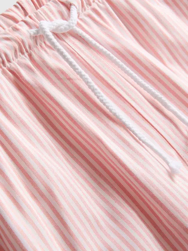 Stripe high-waisted oxford shorts