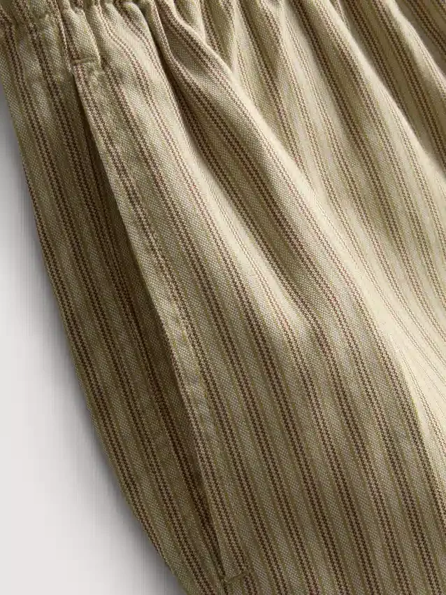 Stripe high-waisted oxford shorts
