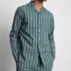 Stripe poplin long pajamas