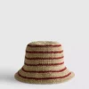 Stripe woven bucket hat