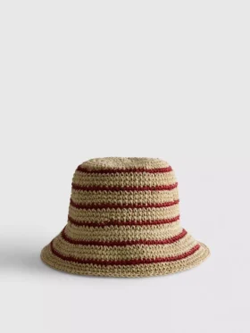 Stripe woven bucket hat