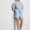 Striped button-up pajama shirt