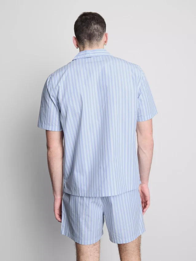 Striped button-up pajama shirt