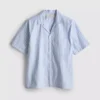 Striped button-up pajama shirt