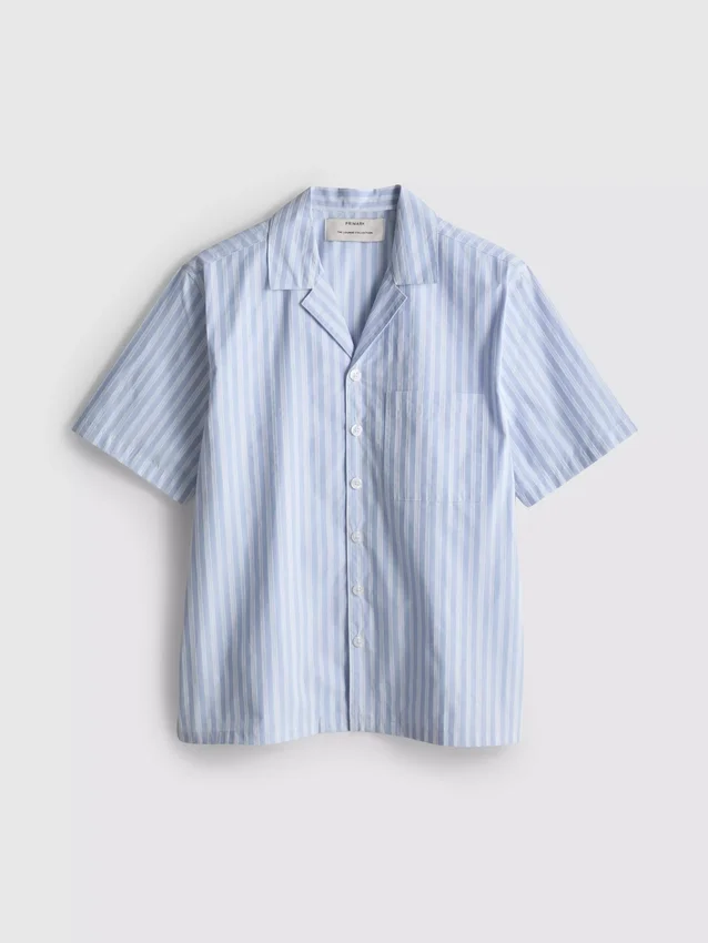 Striped button-up pajama shirt