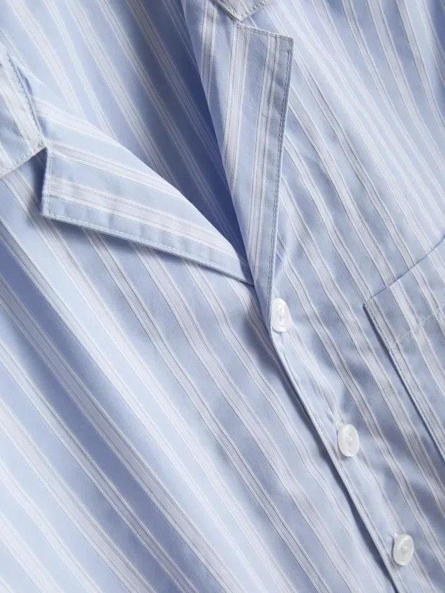 Striped button-up pajama shirt
