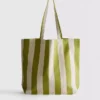 Striped canvas tote bag