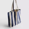 Striped canvas tote bag