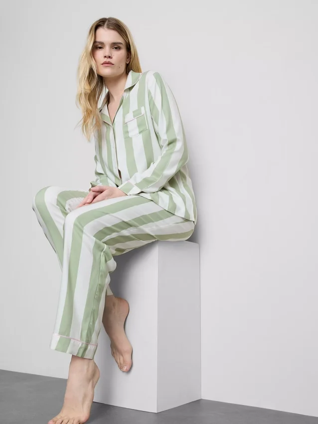 Striped cotton boyfriend pajamas