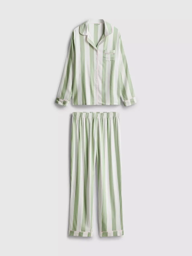 Striped cotton boyfriend pajamas