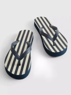 Striped flatform flip flops