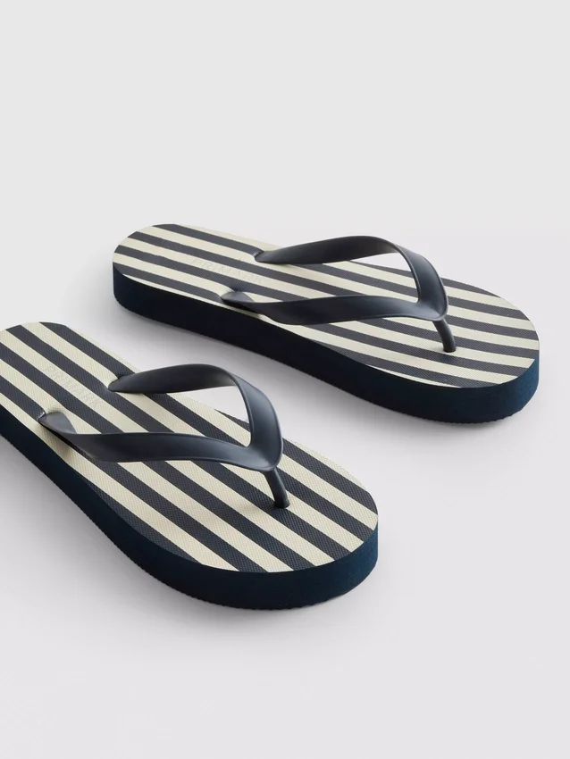 Striped flatform flip flops