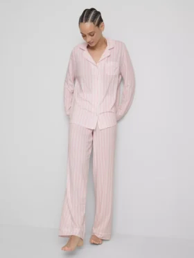 Striped jersey boyfriend pajamas