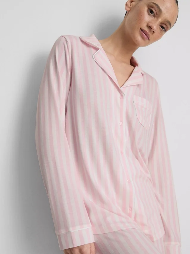 Striped jersey boyfriend pajamas