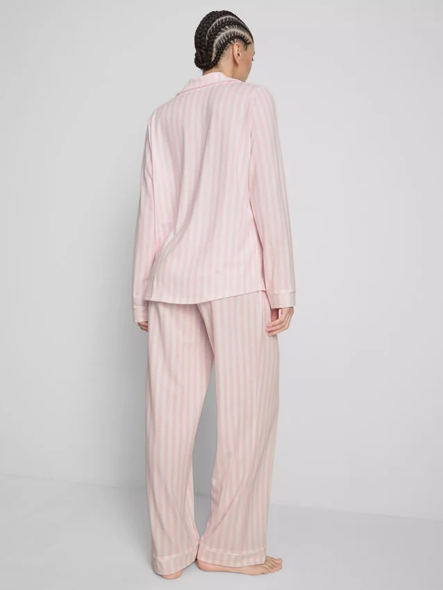 Striped jersey boyfriend pajamas
