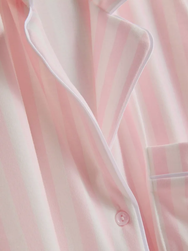 Striped jersey boyfriend pajamas