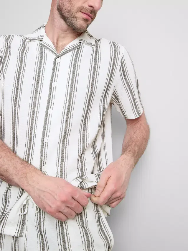 Striped pajama shirt