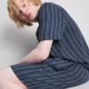 Striped pajama shorts