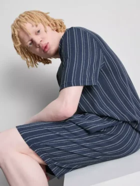 Striped pajama shorts