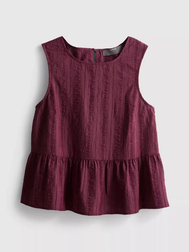 Striped peplum hem tank top