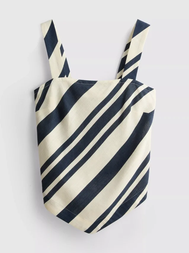 Striped pointed hem blouse