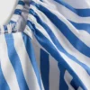 Striped puff sleeve bardot top