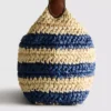 Striped raffia shoulder bag