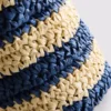 Striped raffia shoulder bag