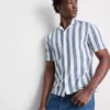 Striped revere collar shirt