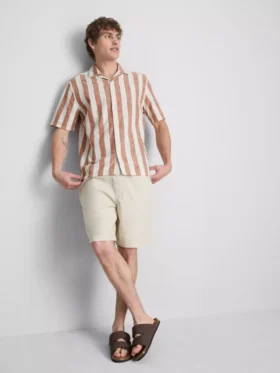 Striped revere collar shirt