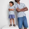 Striped revere collar shirt