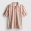 Striped revere collar shirt