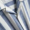 Striped revere collar shirt
