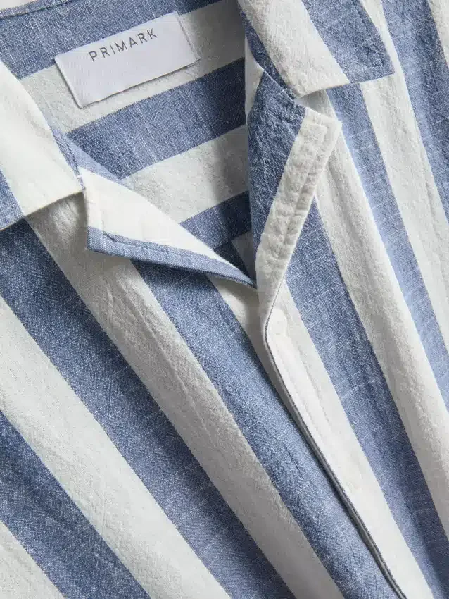Striped revere collar shirt