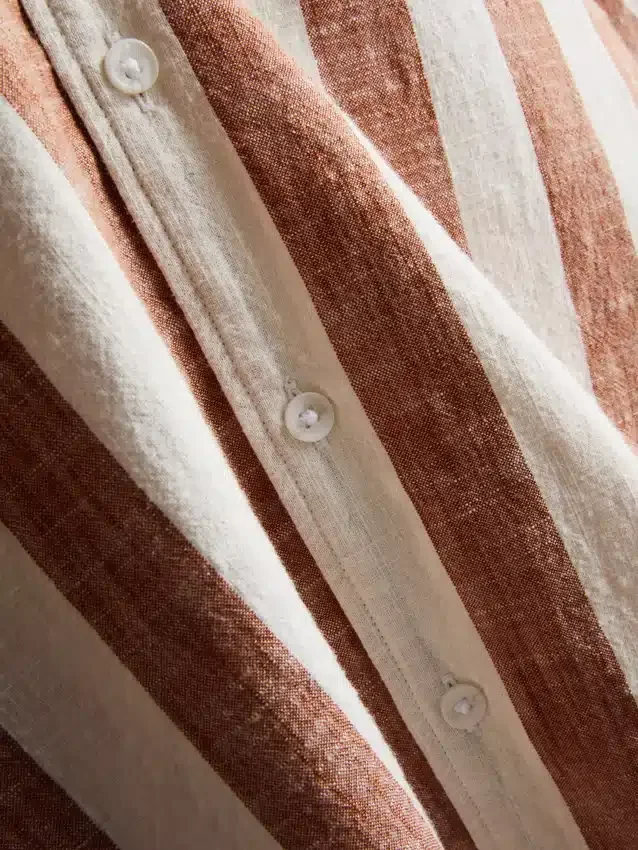 Striped revere collar shirt