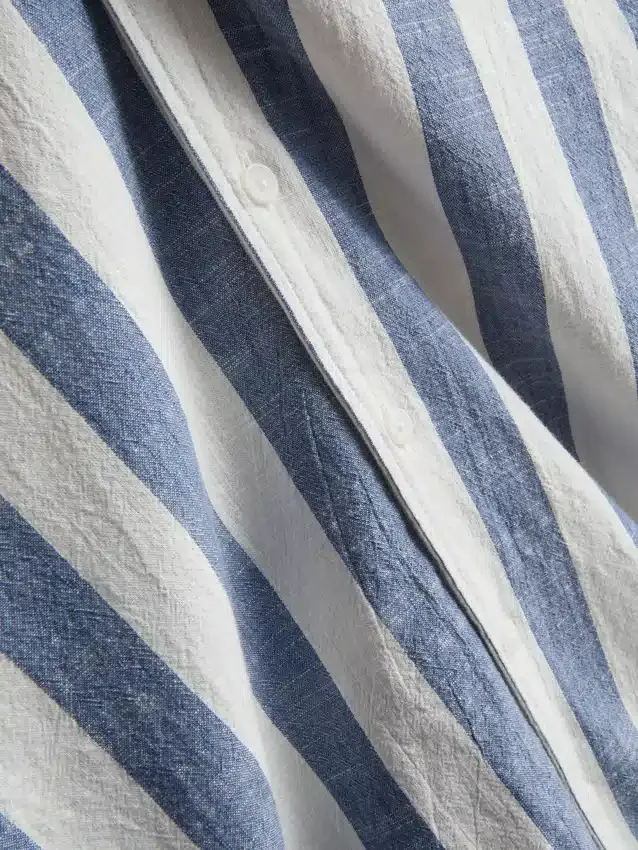 Striped revere collar shirt